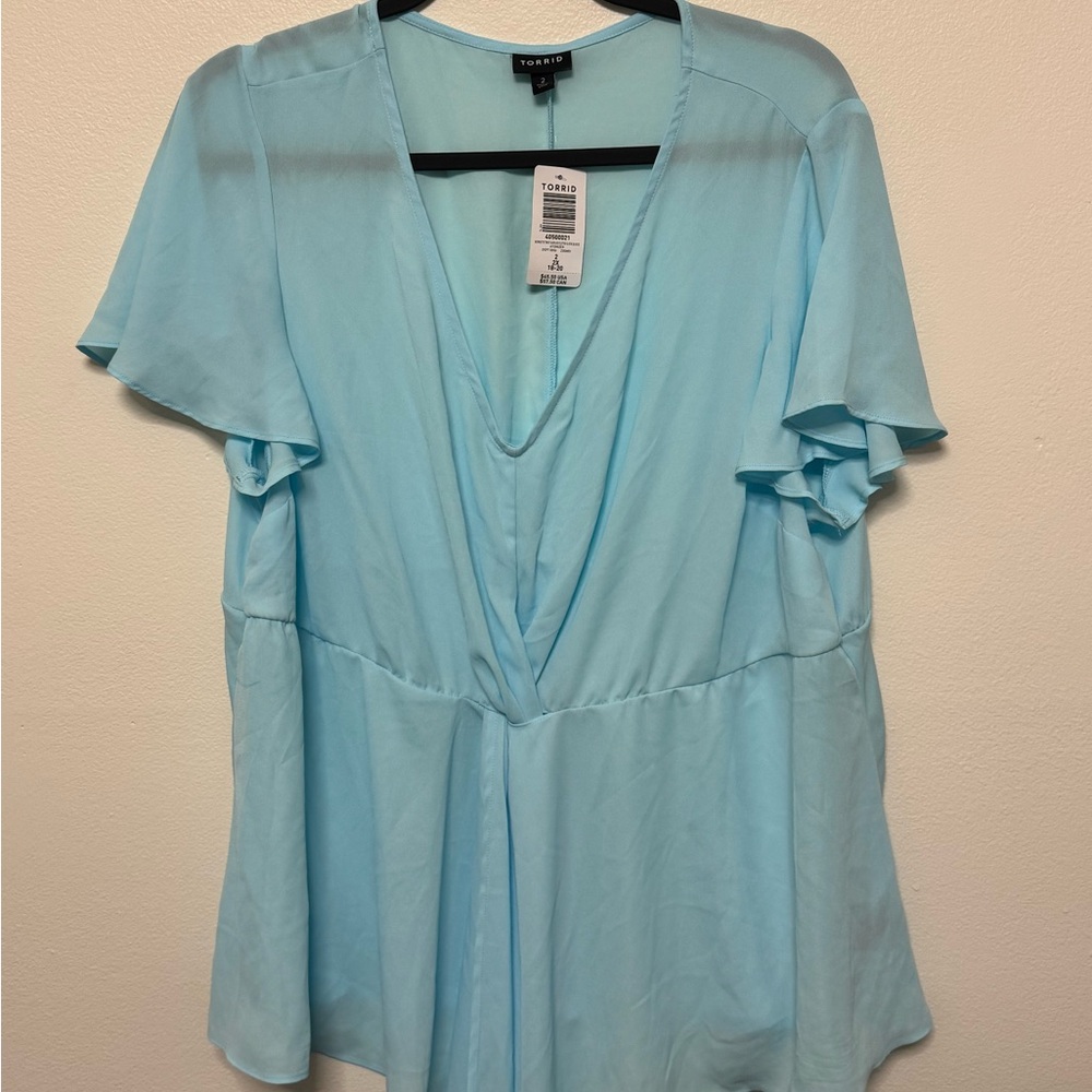 Torrid Light Blue Sheer Women's Top